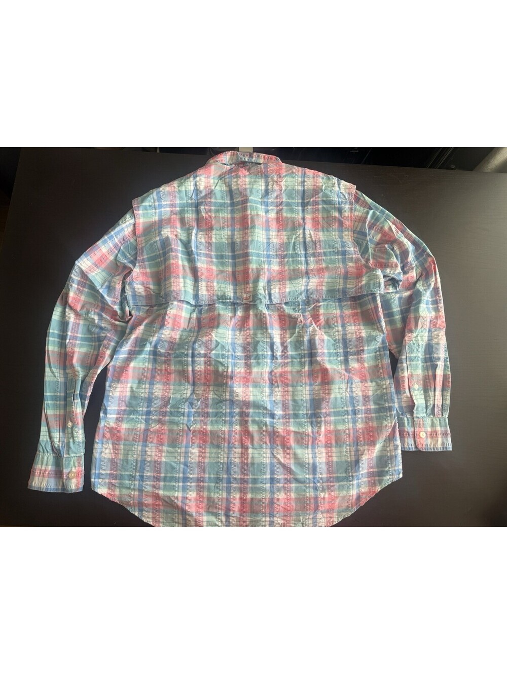 Vineyard Vines Men’s Harbor Fishing Style Pink Green Plaid Shirt Size Medium - Picture 4 of 7